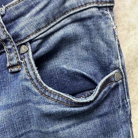 Kut From The Kloth Blue Raw Hem Skinny Jeans | Size 6 Mid-Rise Stretch Denim - Picture 2 of 11